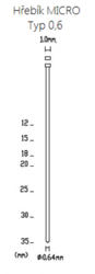 Hřebík MICRO Typ 06/25 - 10 000ks  